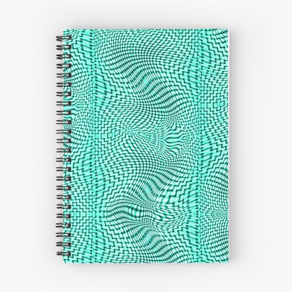 Item preview, Abstract curved stripe on jute, light green-blue and white designed and sold by ShapesColors.