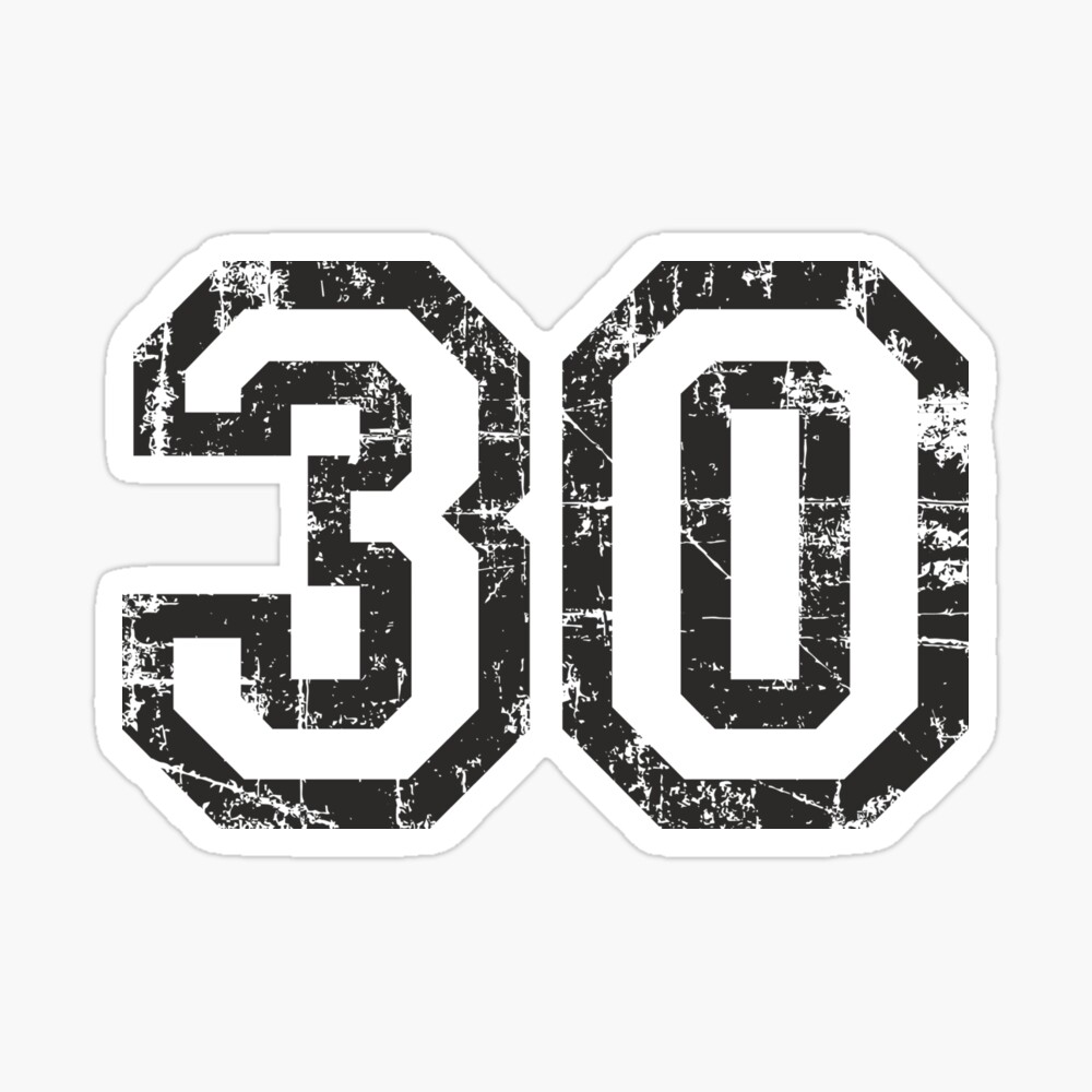 Number 30 Vintage 30th Birthday Anniversary Poster By Theshirtshops Redbubble