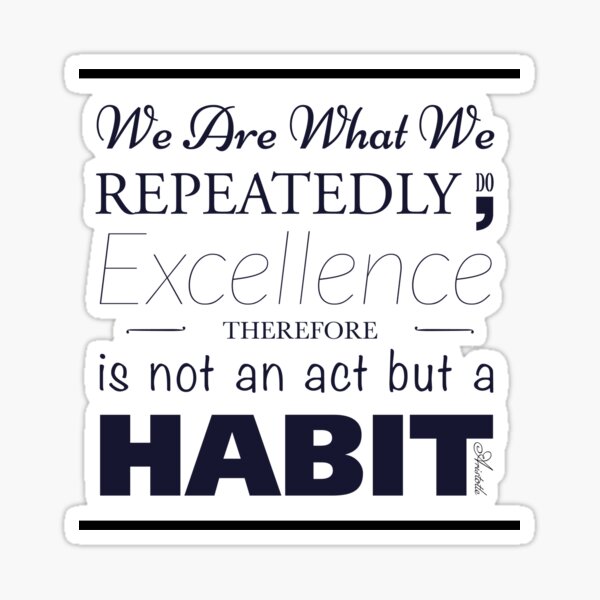 quote of aristotle we are what we repeatedly do... Sticker