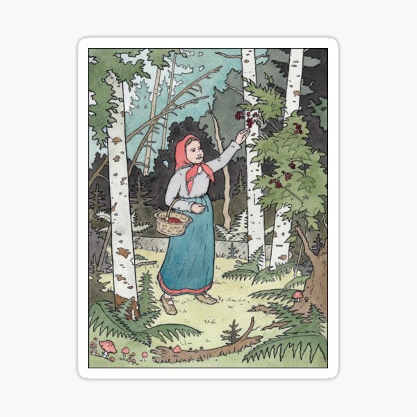Masha picking berries Sticker