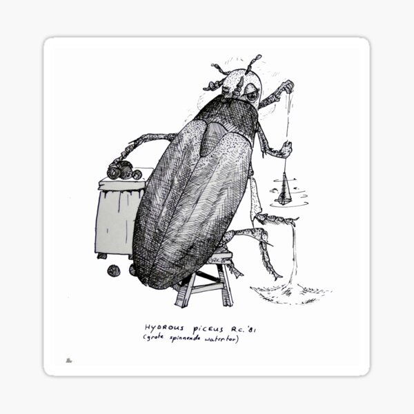 Big spinning beetle Sticker