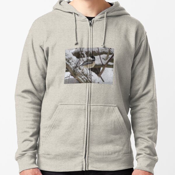 Winter Chickadee Zipped Hoodie