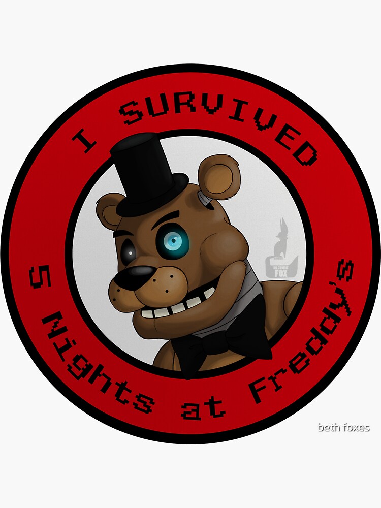 FNaF 1 Freddy Fazbear Head, Five Nights at Freddy's Sticker by  akushibluepaws