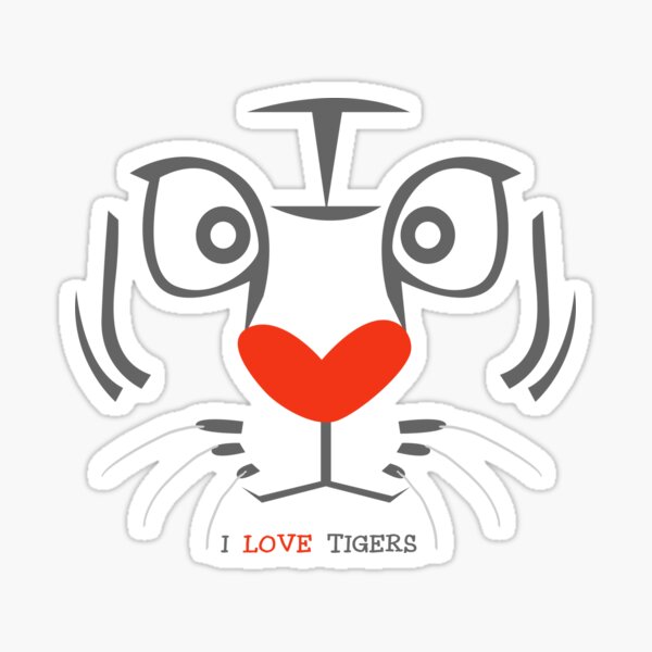 I Love Tigers Sticker