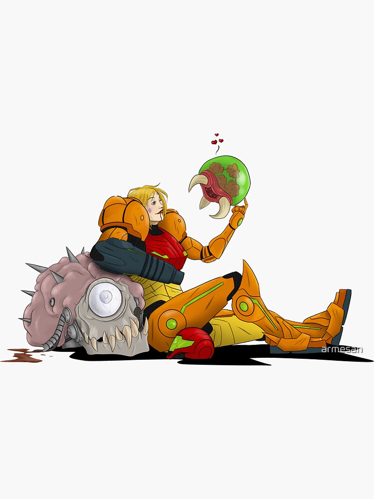 Samus and Baby Metroid by armesan