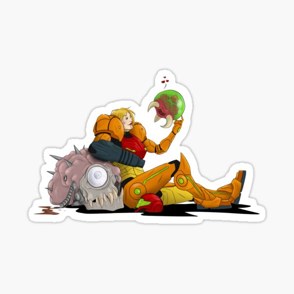 Samus and Baby Metroid Sticker