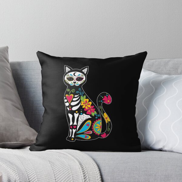 Item preview, Dia de los Muertos Cat Sugar Skull Cat Day of the Dead Cat designed and sold by nvdesign.
