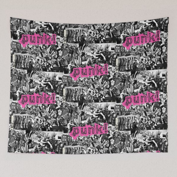 Item preview, PUNK pink! black and white collage - digital paint by Iona Art Digital designed and sold by IonaArtDigital.