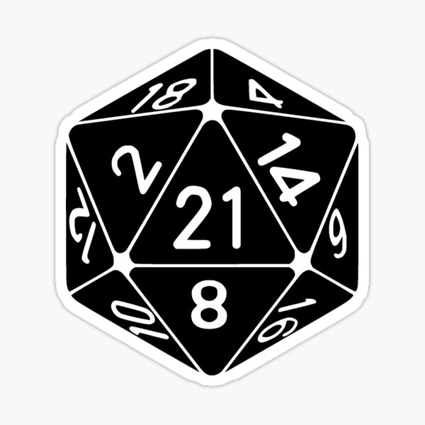 Item preview, 21 Sided 21st Birthday D20 Fantasy Gamer Die designed and sold by TheShirtYurt.