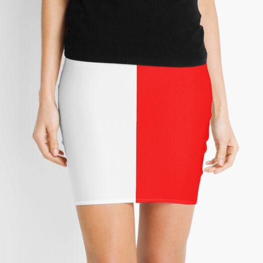 Half Red Half White Mini Skirt Mini Skirt