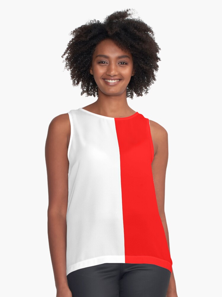 Half Red Half White Mini Skirt Sleeveless Top For Sale By Stickersandtees Redbubble