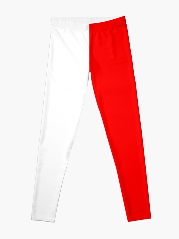Disover Half Red Half White Mini Skirt Leggings