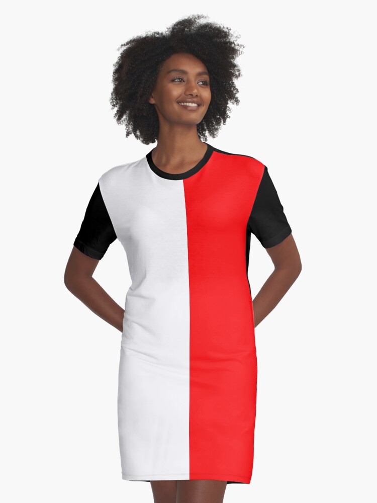red and white t shirt dress