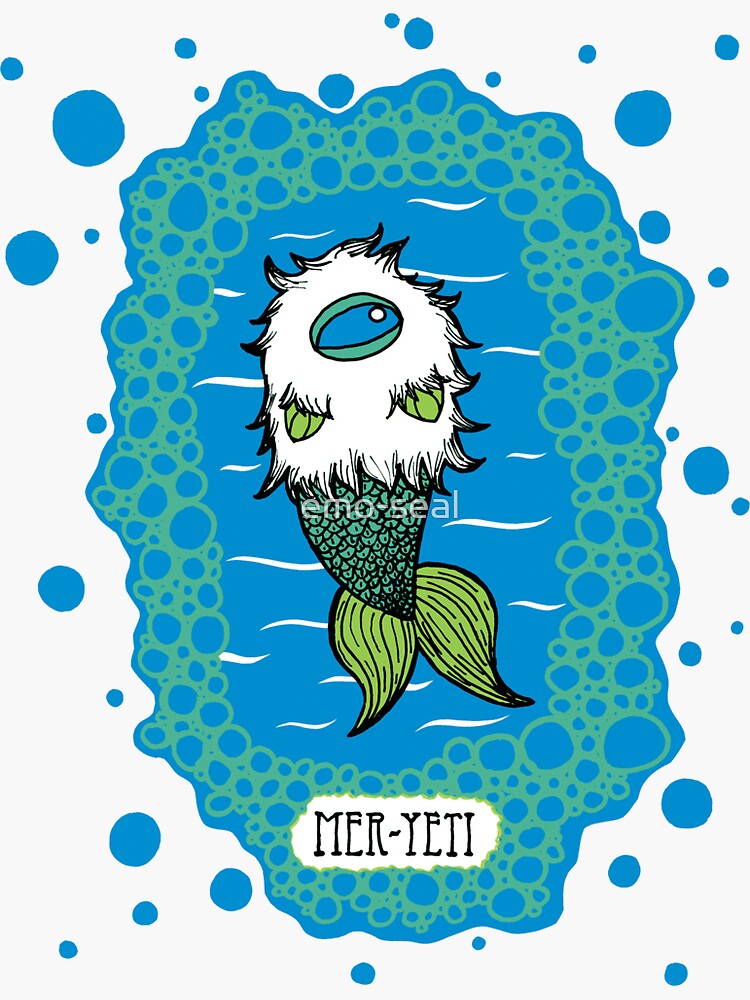 "The MerYeti" Sticker by emoseal Redbubble