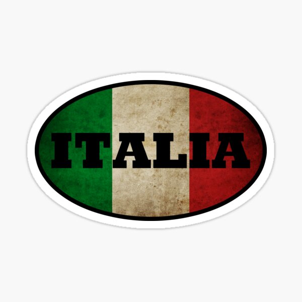 Made in Italy.sticker adesivo luminoso con bandiera italiana