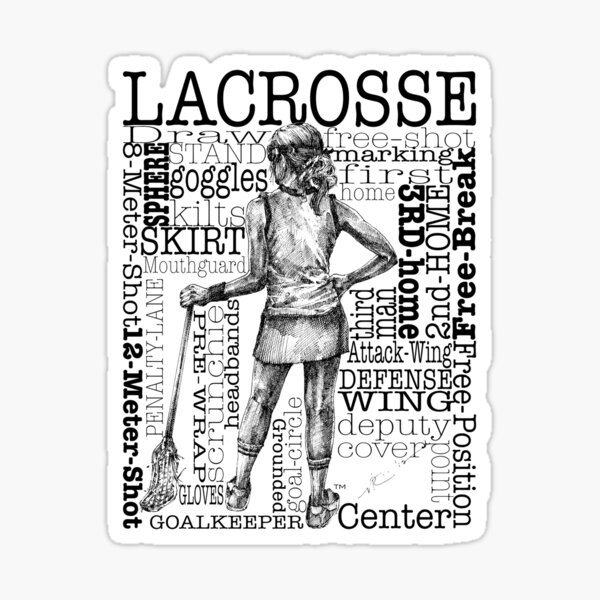 Word Montage-LACROSSE (Female-Border) Sticker