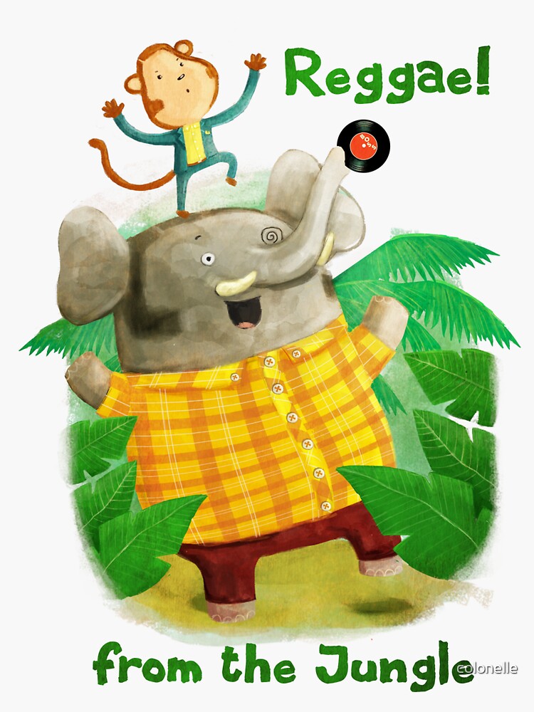 Thumbnail 3 of 3, Sticker, Reggae from The Jungle designed and sold by colonelle.