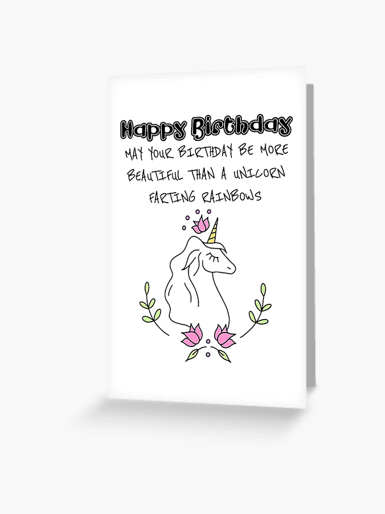 Happy Birthday I Grant Your Wish To Fart Magical Unicorn Rainbows: Creative  Funny and Original Humor Unicorn Birthday Card with Blue Diamond Background  and White Text: Publishing, OriginalColoringPages: 9781704628868:  : Books