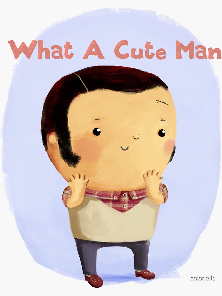 Thumbnail 3 of 3, Sticker, What a Cute Man... designed and sold by colonelle.