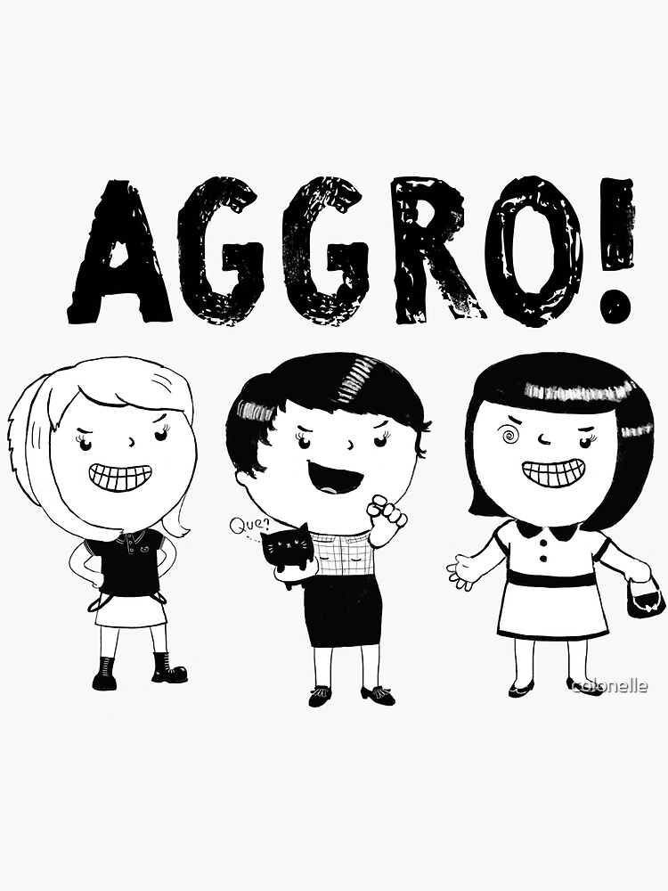 Thumbnail 3 of 3, Sticker, AGGRO Girls designed and sold by colonelle.