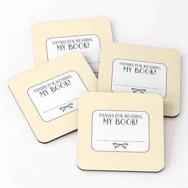 Item preview, Thanks for reading my book! with glasses book plate designed and sold by jazzydevil.