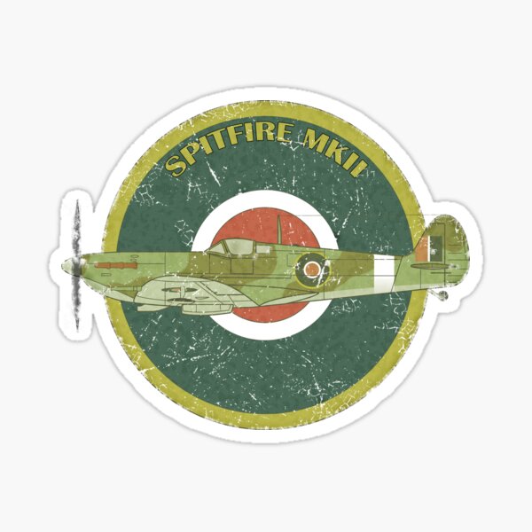 RAF MKII Spitfire Vintage Look Fighter Aircraft Sticker