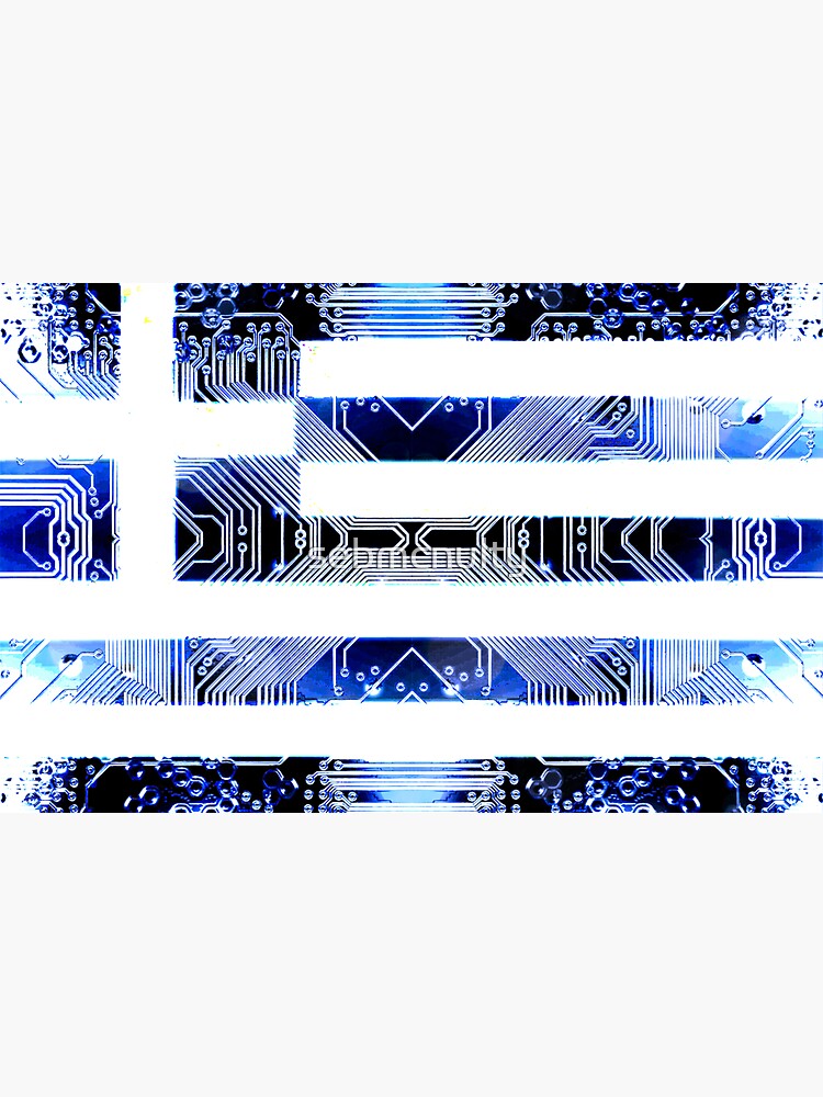 "circuit board greece (Flag)" Sticker for Sale by sebmcnulty Redbubble