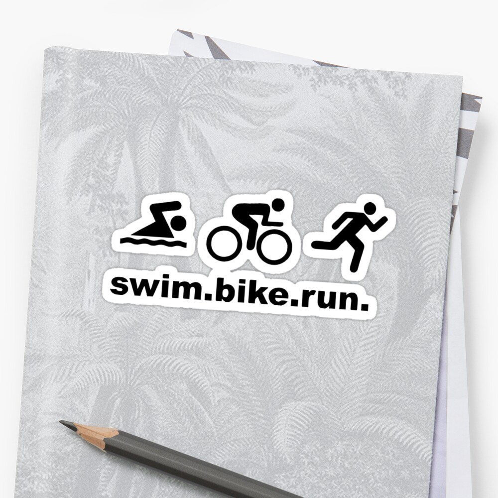 Swim Bike Run Sticker By Kpstyles Redbubble