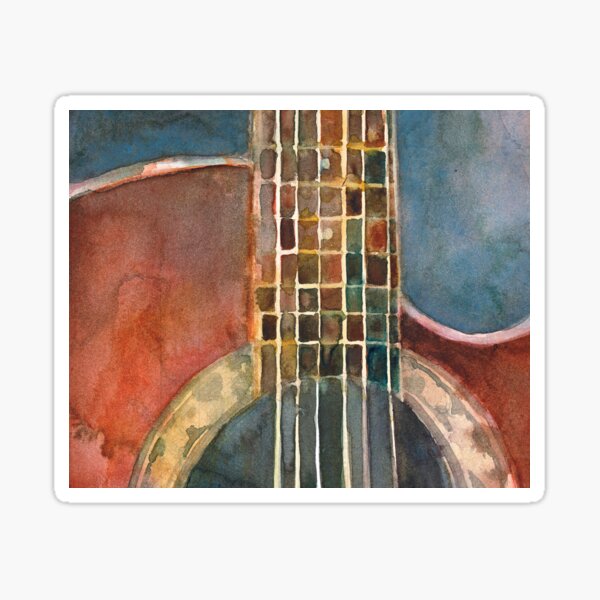Ovation Acoustic Red Guitar Sticker