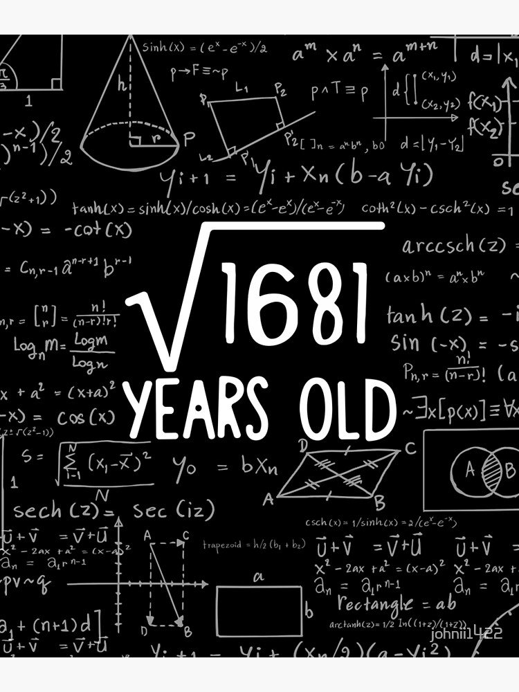 Square Root Of 1681 41th Birthday 41 Years Old T Shirt Greeting Card By Johnii1422 Redbubble