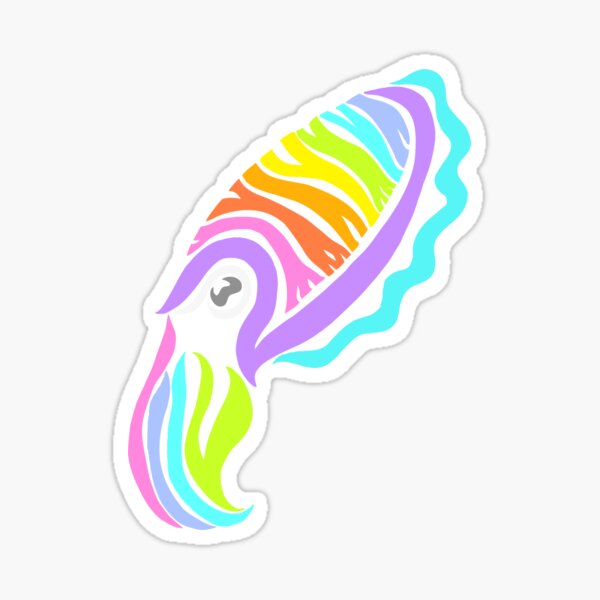 Deep-sea Neon - Tribalish Cuttlefish Sticker