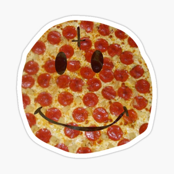 Pizza Smiley Sticker By Imjesuschrist Redbubble