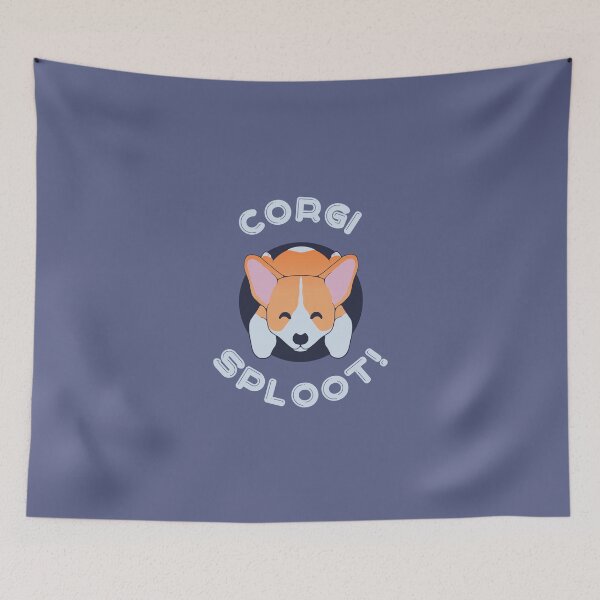 Item preview, Corgi Sploot On Purple Background - Cute Funny Gift for Dog Owners designed and sold by kritwanblue.
