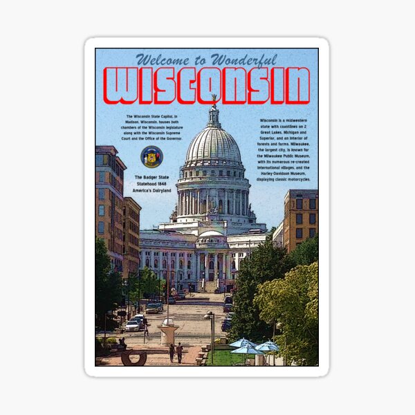 Vista previa del artículo con la obra « La capital del estado de Wisconsin. Basado en una foto de Virginia Trickett Cavenaugh.», diseñado y vendido por Rockett Graphics.