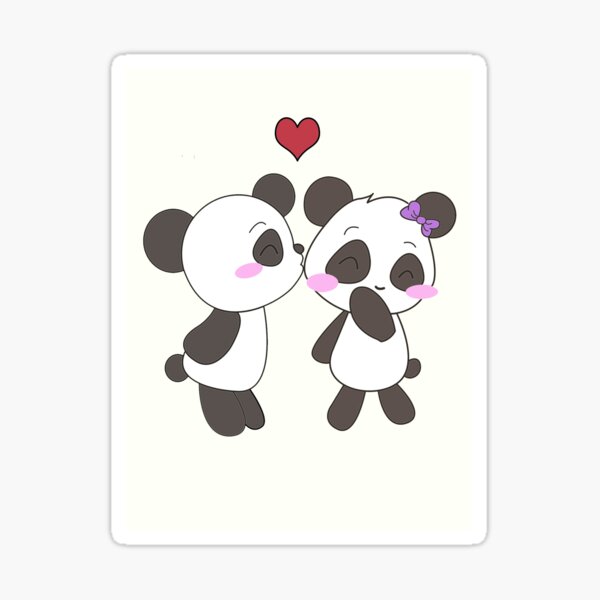 Panda Love Sticker By Charsheee Redbubble