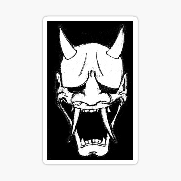 Hannya Masque Autocollant Sticker