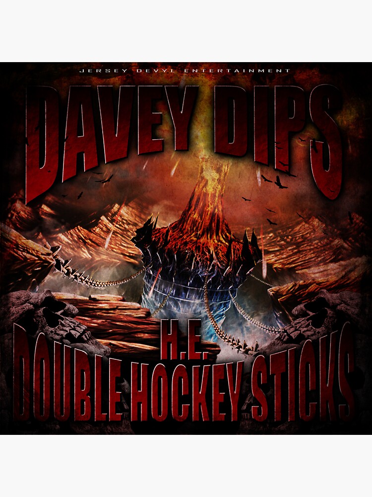 "H.E. DOUBLE HOCKEY STICKS" Sticker for Sale by daveydips Redbubble