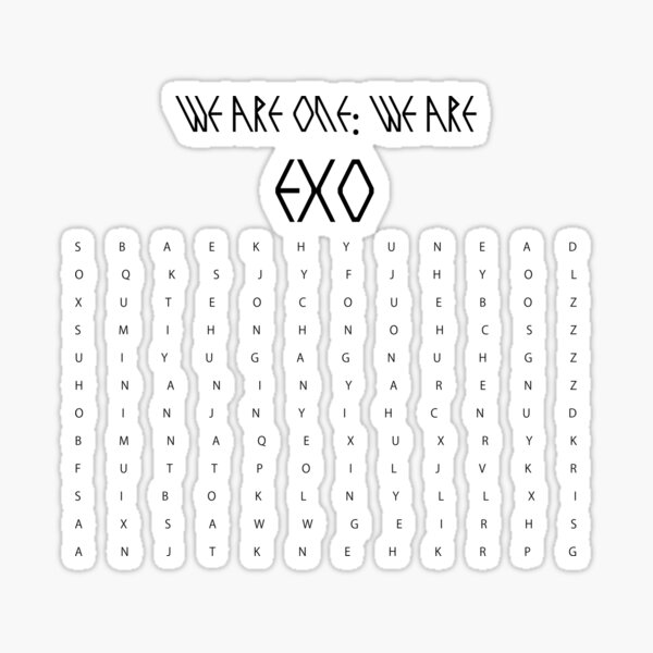 EXO Crossword Unsolved Sticker by InsaneAsylum Redbubble