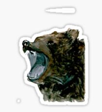 Grizzly Bear, expressive, Sticker