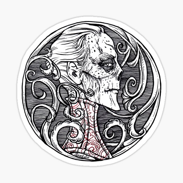 The Red Death - black & white version Sticker