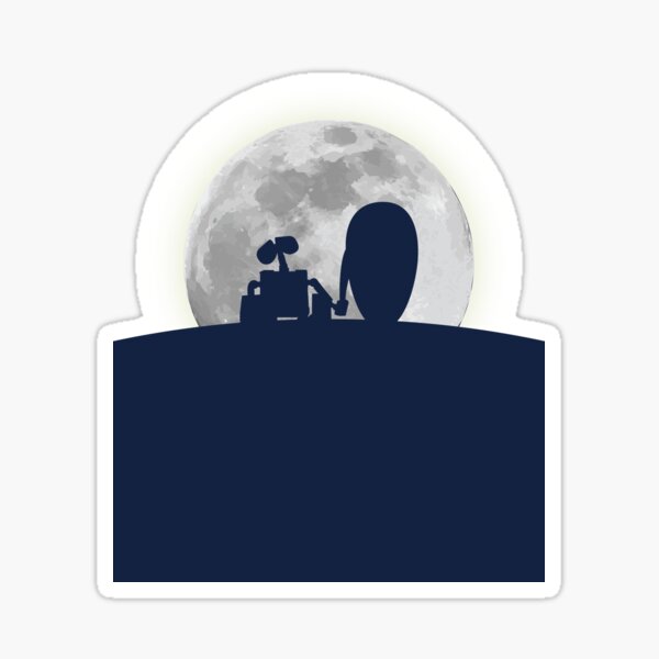 Wall•E and EVE in the Moonlight, Awwwww. Sticker