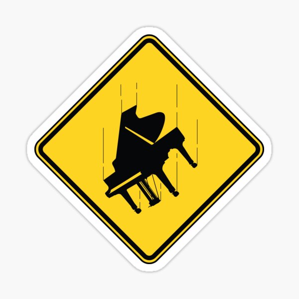 Falling Piano Pegatina