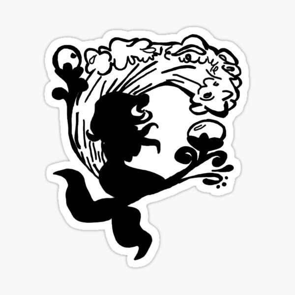 BW Mermaid Sillhouette Sticker