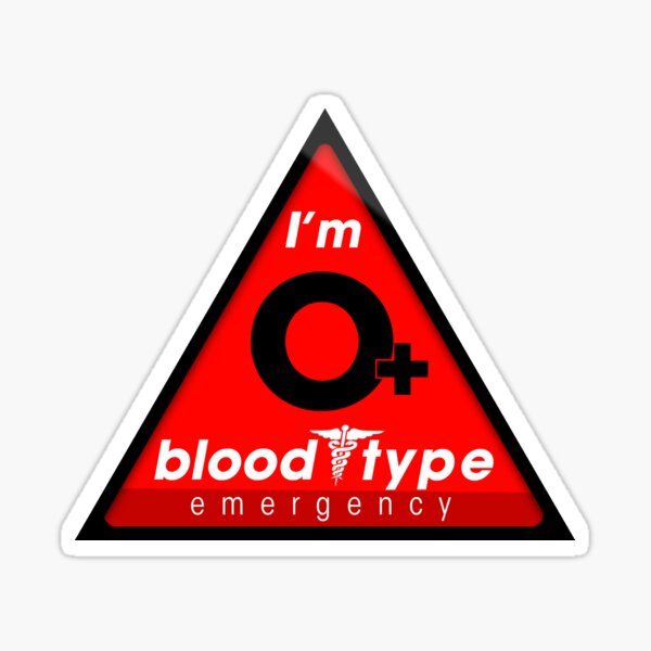 Información sobre el tipo de sangre O + / manténgase a salvo, sugiero la aplicación a los cascos Pegatina