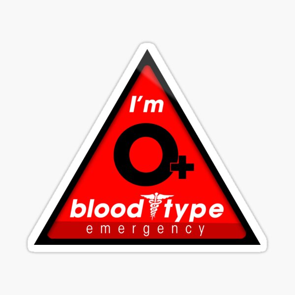 O + informations de type de sang / rester en sécurité, je suggère l'application aux casques Sticker