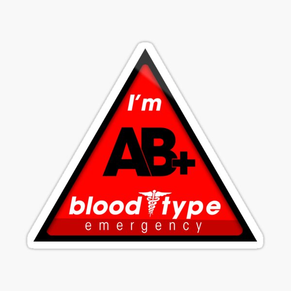 Información sobre el tipo de sangre AB + / mantenerse seguro, sugiero la aplicación a los cascos Pegatina