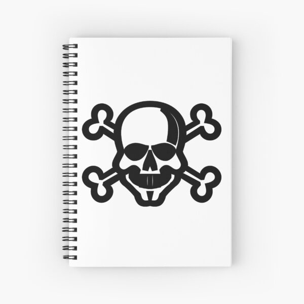 Clip Art Skull and Crossbones Unicode Character ☠ (U+2620) Spiral Notebook