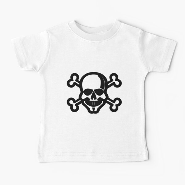 Clip Art Skull and Crossbones Unicode Character ☠ (U+2620) Baby T-Shirt