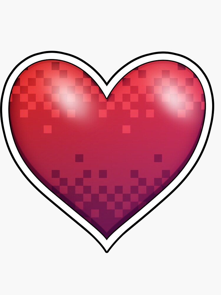Thumbnail 3 of 3, Sticker, Heart of Pixels designed and sold by Rumblecade.