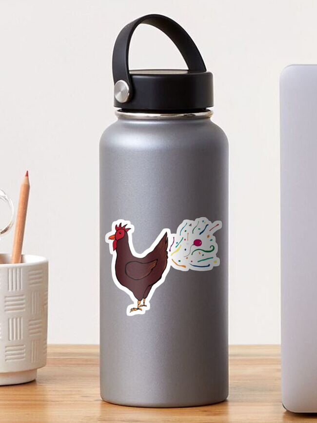 Thumbnail 1 of 3, Sticker, Party Chicken designed and sold by thepinkwoobie.